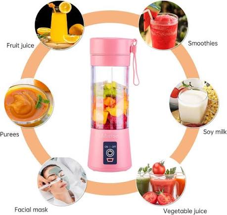 USB Rechargeable Juicer Blender 6 Blades Electric Blender Mini Portable Personal Size 380ml Juicer Cup