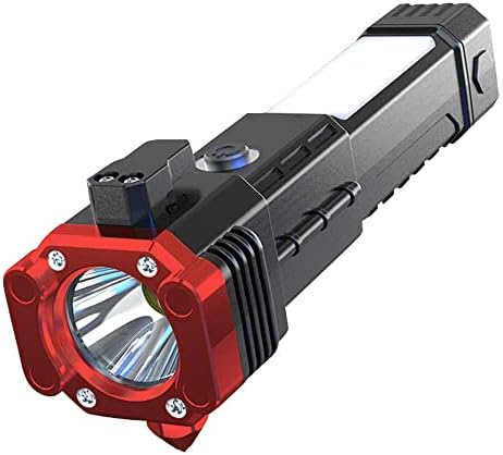 Emergency Survival Torch with Rechargeable LED Flashlight, Glass Breaker, Cutter Blade